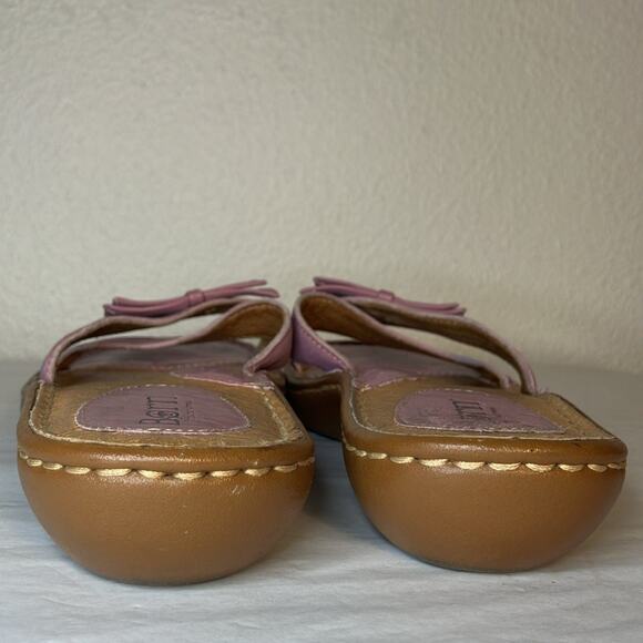 BORN Purple Leather Bow Sandals w/ Leather Cushioned‎ Footbed spring lavender - Picture 5 of 6